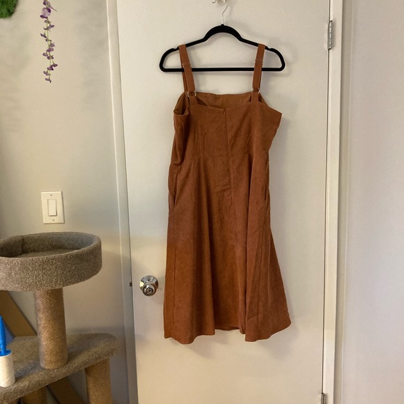 Muted Orange Button Detail Dress - Picture 5 of 6